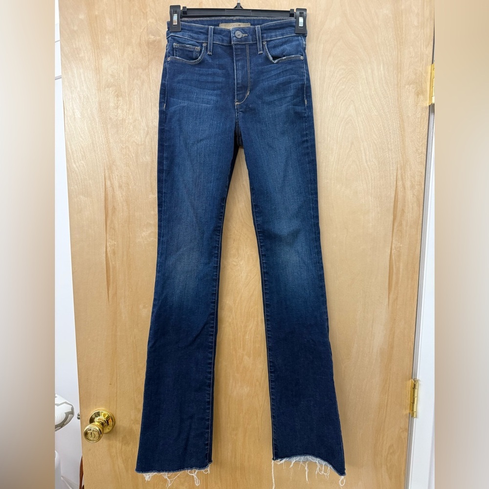 Joe's Jeans High Rise Boot Cut Dark Wash Raw Hem Denim Size 24 - Picture 4 of 14